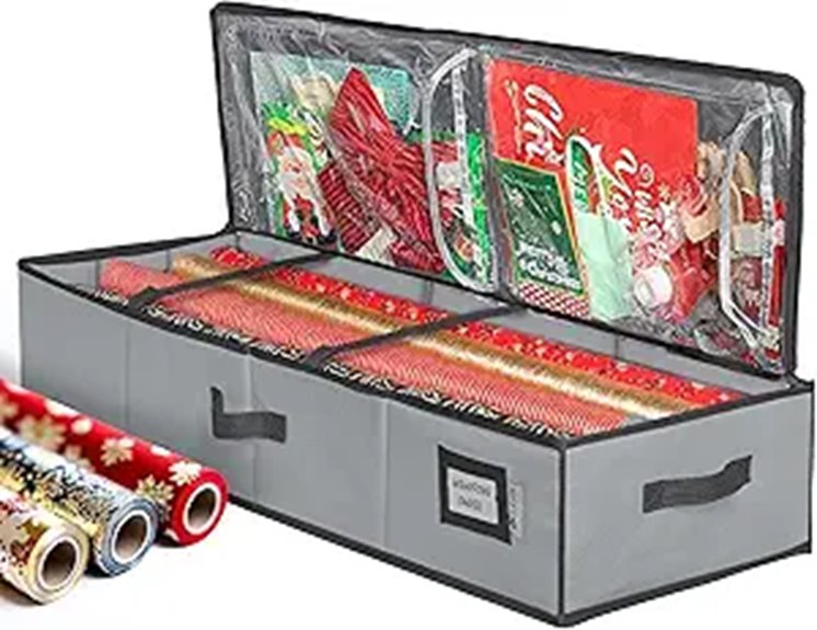 HOLDN’ Storage Wrapping Paper Container with Pockets