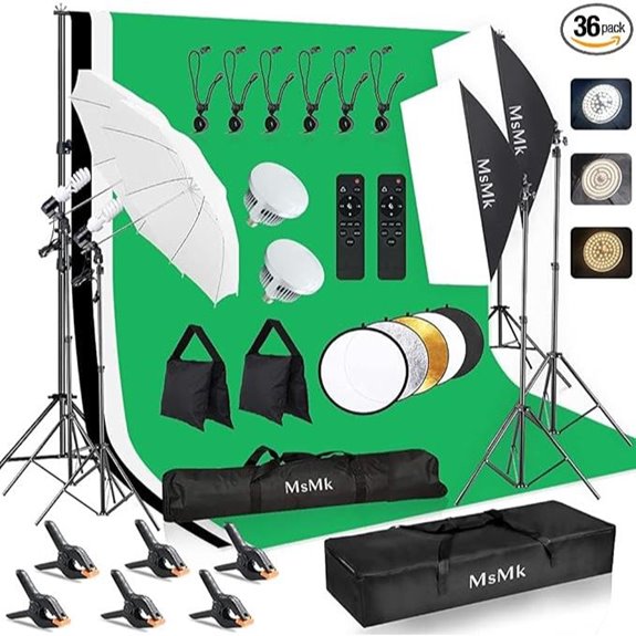 Lighting Kit with Backdrop and Softbox for Studio Photography