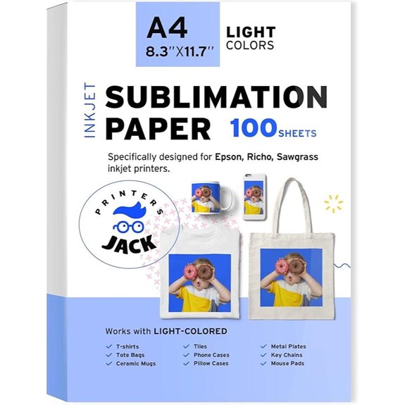 Printers Jack Sublimation Paper for Inkjet Printers