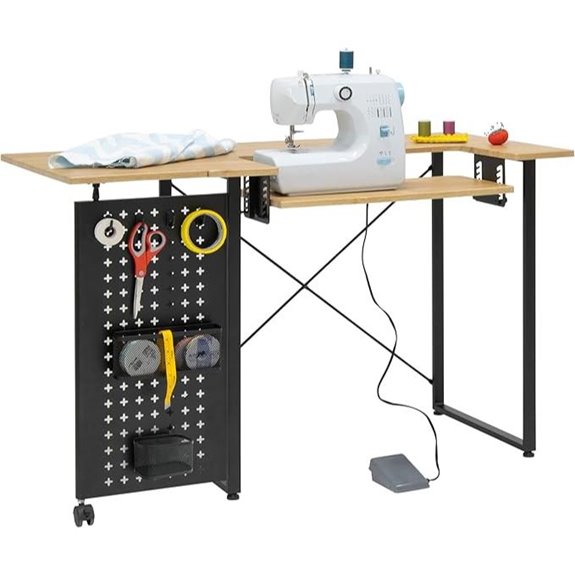 swiveling storage sewing table