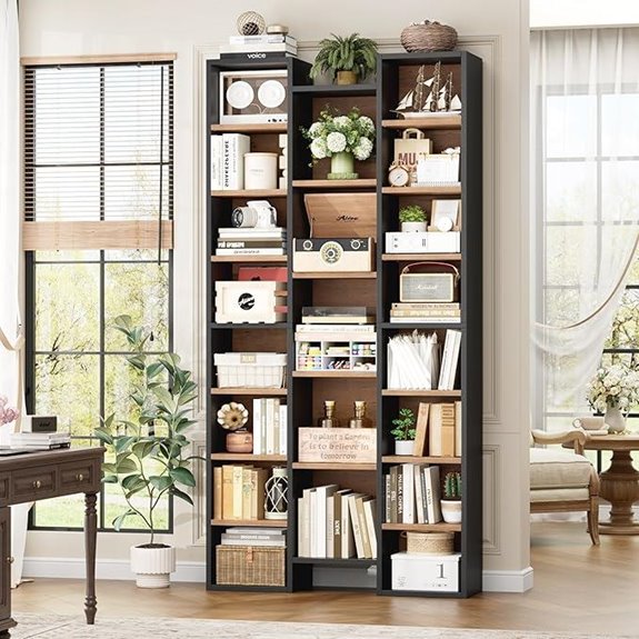 FOTOSOK 71’’ Tall 8-Tier Adjustable Bookshelf