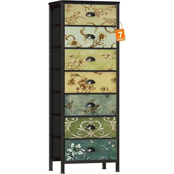 Furnulem Tall Dresser with 7 Fabric Drawers