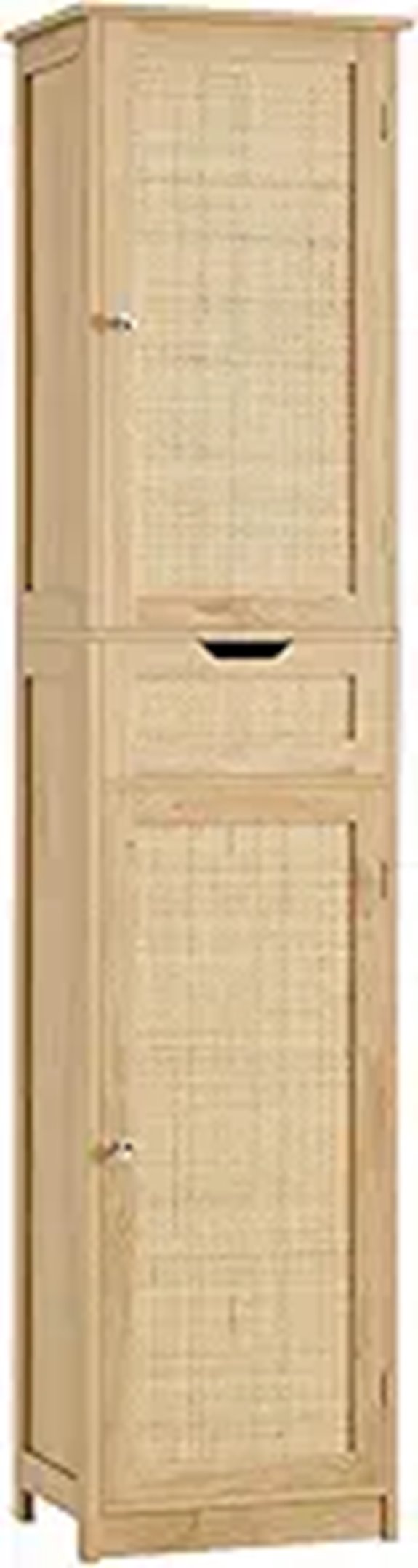 Iwell Tall Narrow Rattan Storage Cabinet