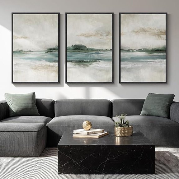 Large Abstract Nature Wall Art Set of 3