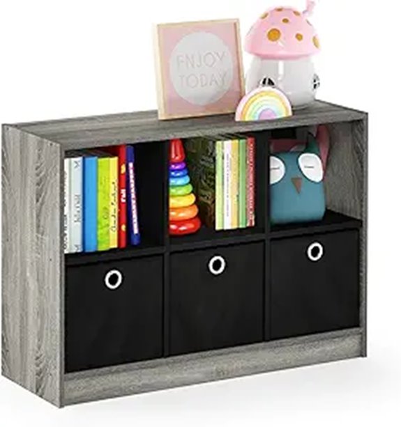 Furinno 3x2 Cube Storage Bookcase with Bins