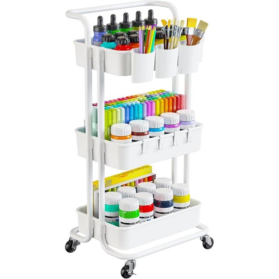 Pipishell 3-Tier Rolling Craft & Storage Cart