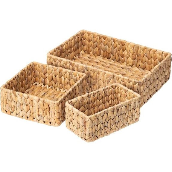 FairyHaus Wicker Baskets 3-Pack for Storage