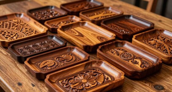 top carved wooden trays