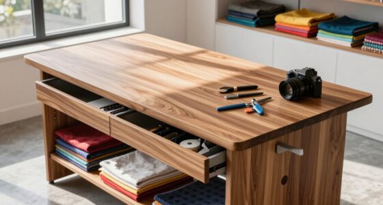 top fabric cutting table storage