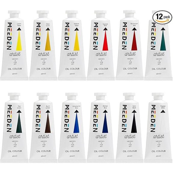 MEEDEN Artist Oil Paint Set (12 x 60ml Tubes)