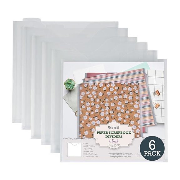 Samsill 12-Pack 12x12 Scrapbook Storage Folders