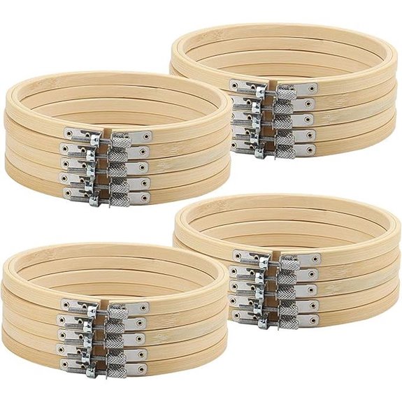SENJEOK 20 PCS 6-Inch Bamboo Embroidery Hoops