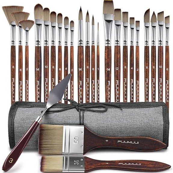25pcs Artist Paint Brush Set for Oil & Acrylic Painting