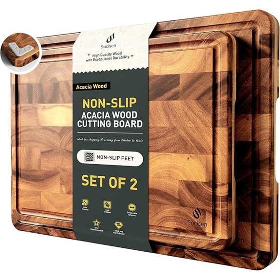 End Grain Cutting Board Set of 2 with Handles