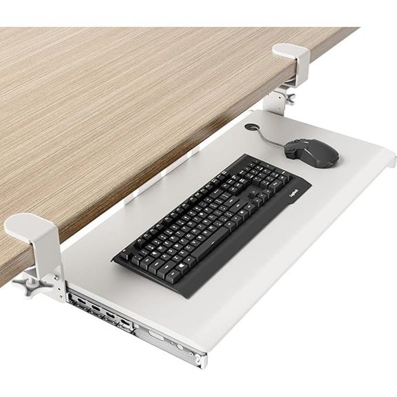 AX WABER Under Desk Keyboard Tray with Clamp Mount