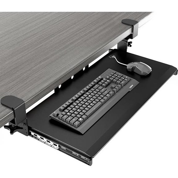 AX WABER Under Desk Keyboard Tray with Clamp Mount