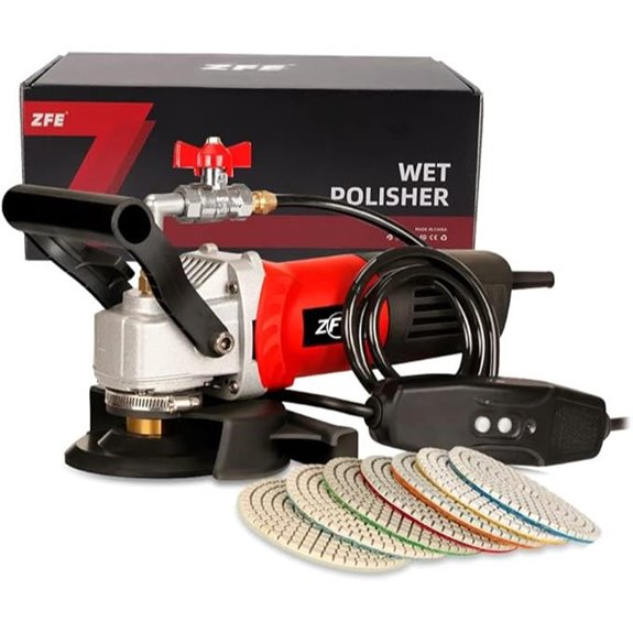800W Variable Speed Wet Stone Polisher with Pads