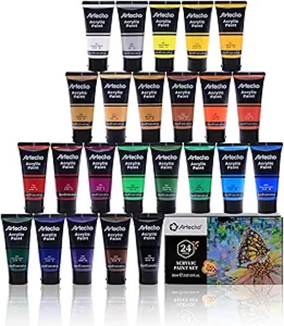 Artecho 24-Color Acrylic Paint Set for Art Crafts