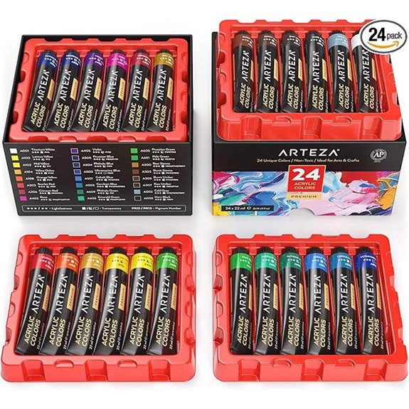 ARTEZA Acrylic Paint Set 24 Colors Non-Toxic
