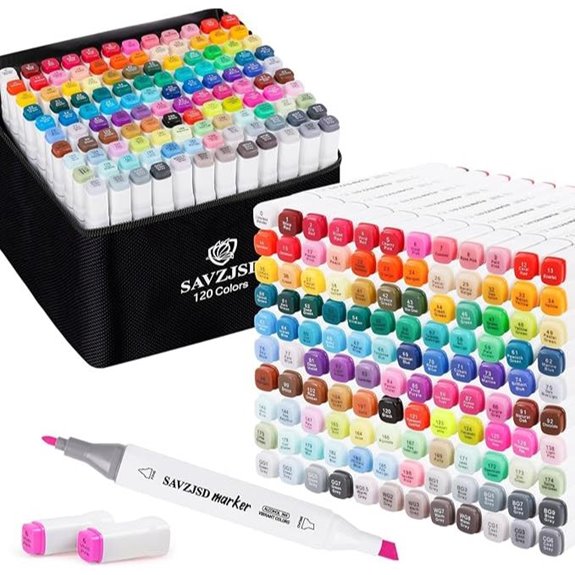 120-Color Dual Tip Alcohol Markers for Artists