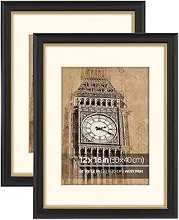 Vintage 12x16 Inch Wood Picture Frame (2-Pack)