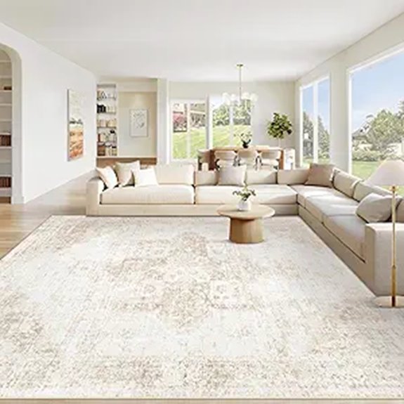 Washable 8x10 Vintage Boho Area Rug