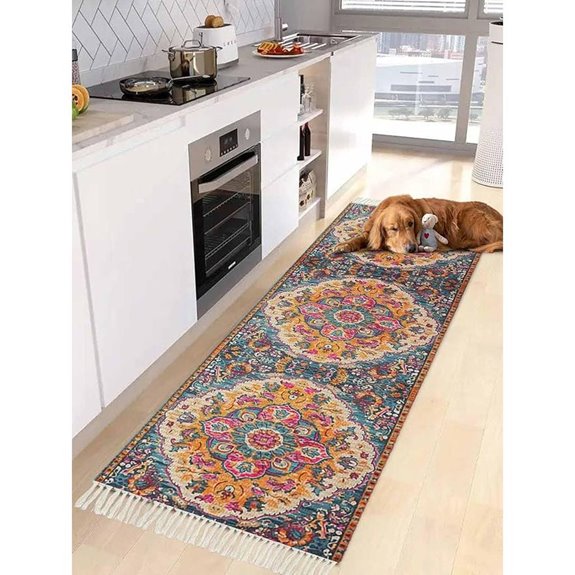 Vintage Ethnic Style Runner Rug with Tassels