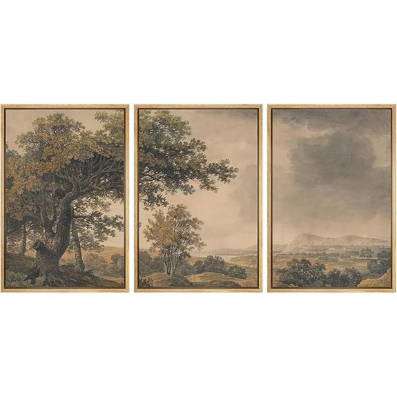 MuDecor Vintage Landscape Wall Art Set (3 Pieces)