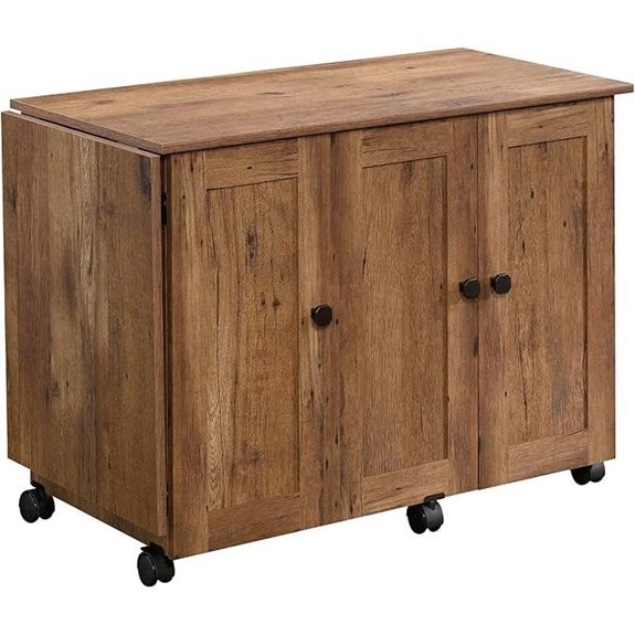 Sauder Vintage Oak Sewing and Storage Cart