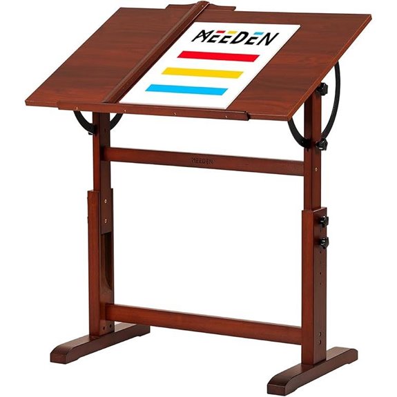 MEEDEN Vintage Wooden Drafting Table with Adjustable Height
