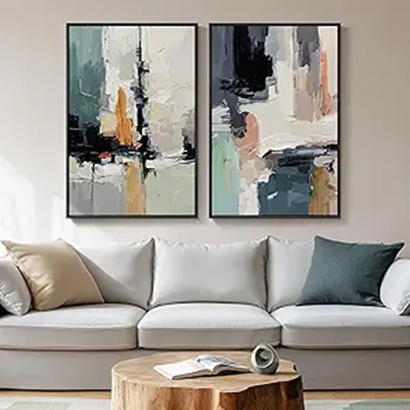 Colorful Abstract Wall Art Set of 2 24x36