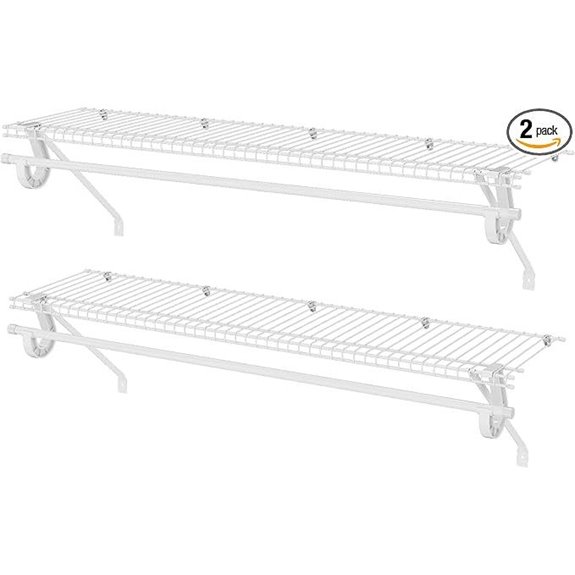 Wall-Mounted Closet Shelves with Hanging Rod (2 Pack)
