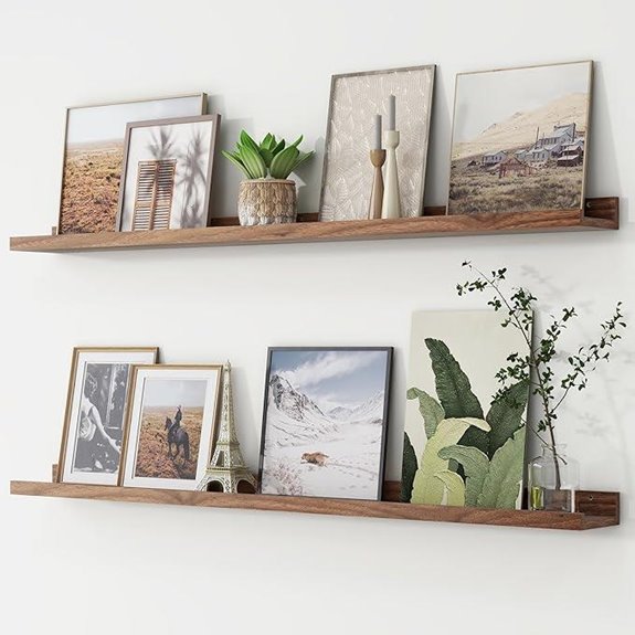 Walnut Floating Shelves Set of 2 for Nursery and Living
