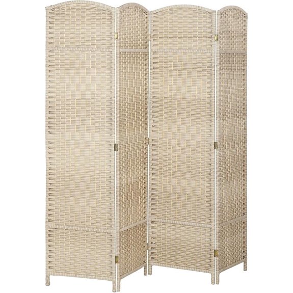 HOMCOM 4-Panel Folding Room Divider Washed Oak