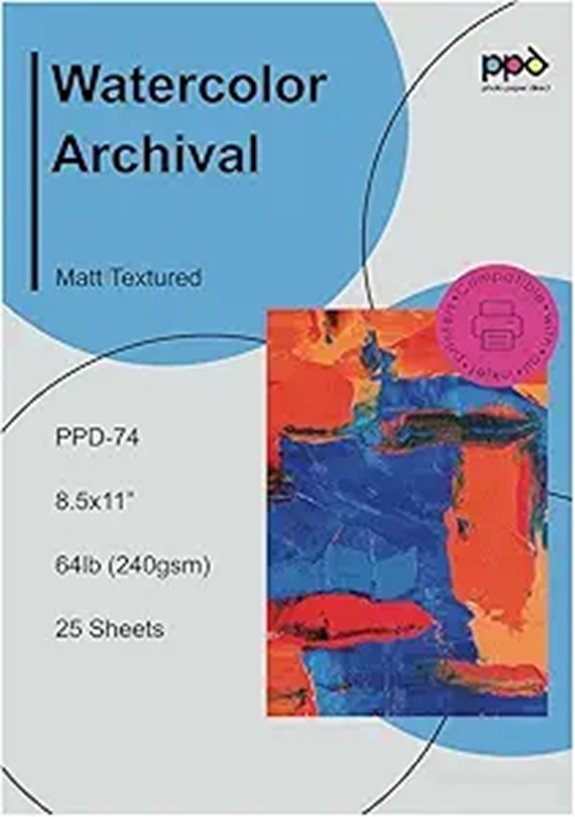 PPD Watercolor & Fine Art Paper for Inkjet (25 Sheets)