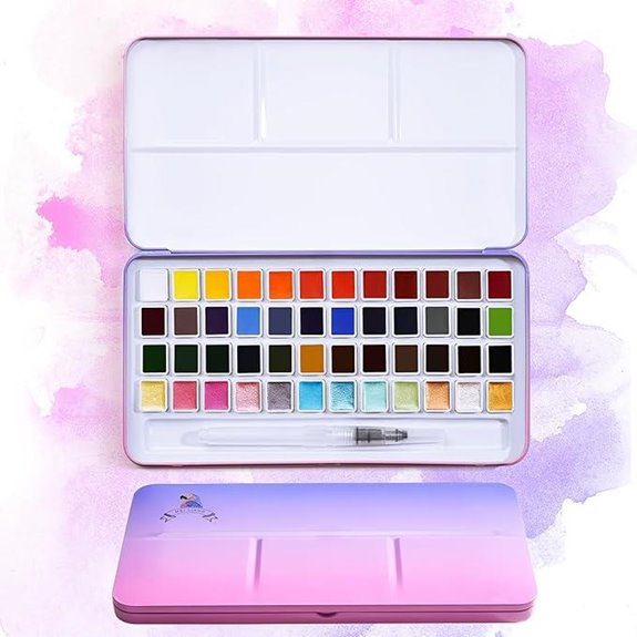 MeiLiang Watercolor Paint Set with Brushes and Glitter