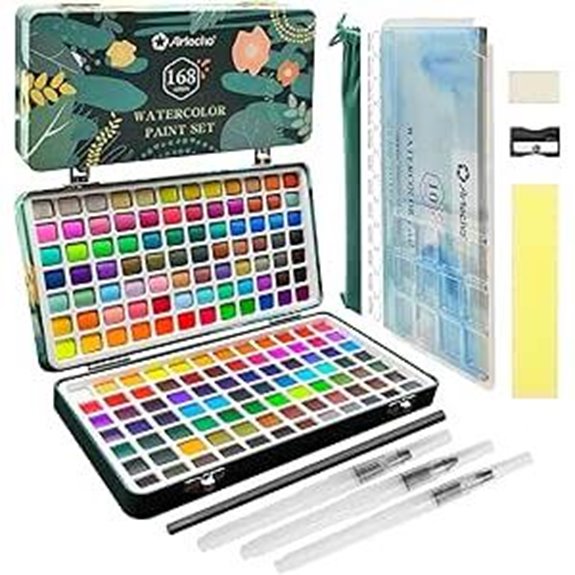 Artecho Watercolor Paint Set with Brushes and Pad