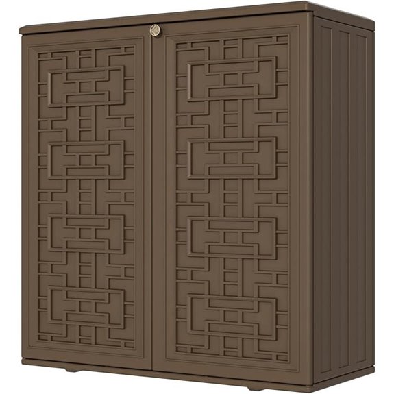 Outdoor Resin Storage Cabinet Waterproof Brown