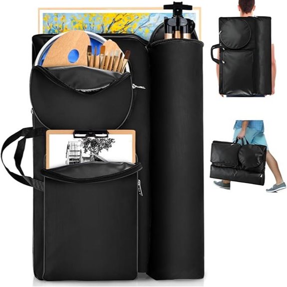 Art Portfolio Backpack with Handle Waterproof Canvas Bag