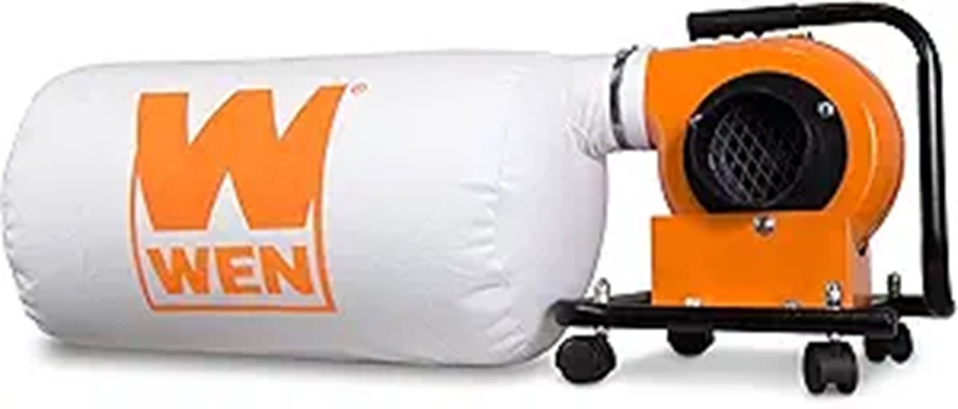 WEN Dust Collector with 12-Gallon Bag and Base