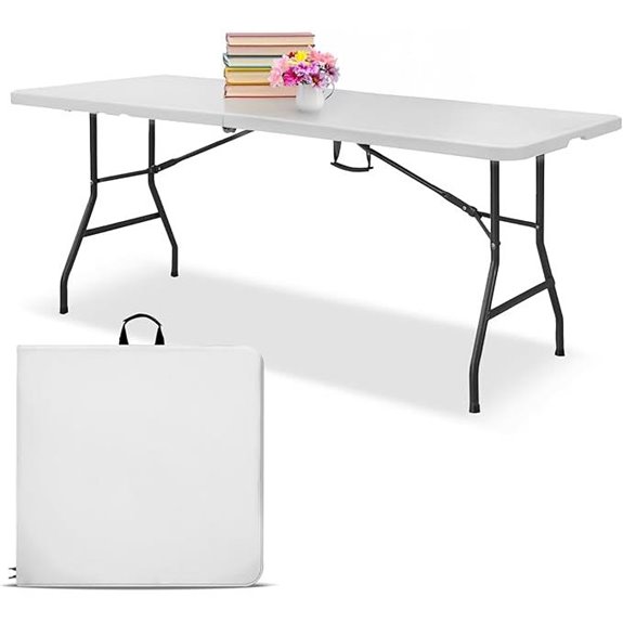 EconoHome White 6ft Folding Table for Indoor & Outdoor