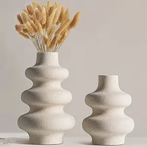 Ceramic White Vase Set for Modern Home Decor