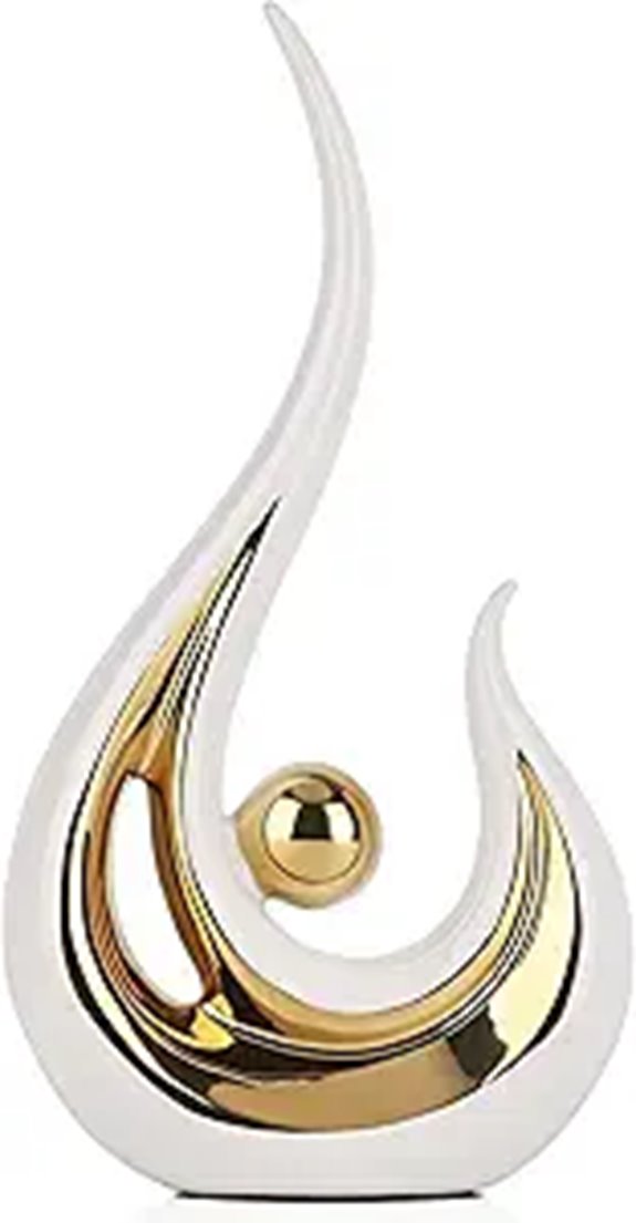 LCCCK White Gold Abstract Ceramic Figurine Decor