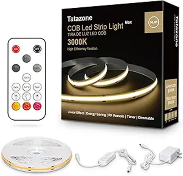 White COB LED Strip Lights with RF Remote