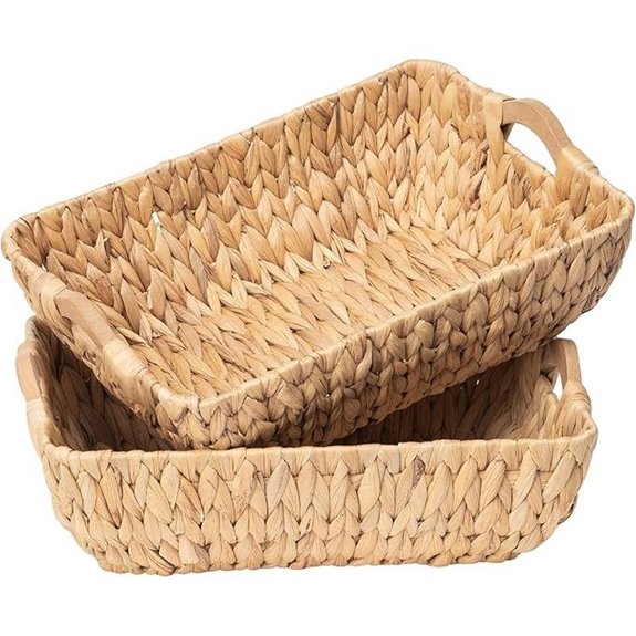 FairyHaus Wicker Baskets with Handles Set of 2