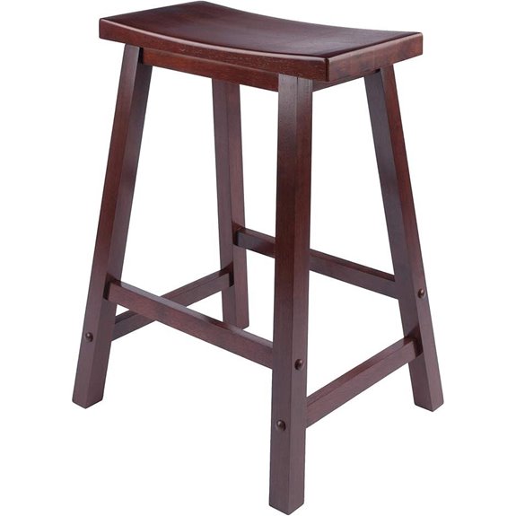 Winsome Satori Saddle Seat Counter Stool for Kitchen 24 Walnut