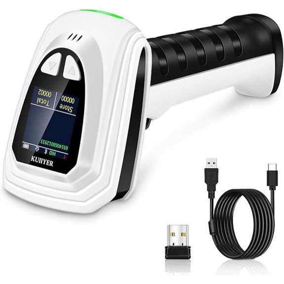 KUIIYER Wireless Barcode Scanner with LCD & AI Voice