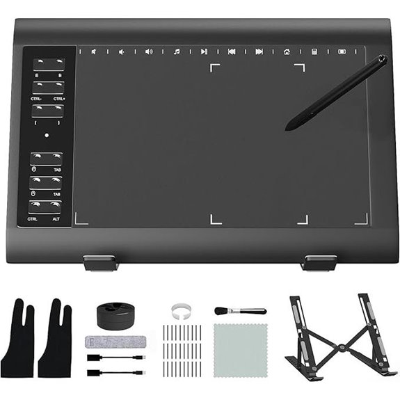 ienRon Drawing Tablet with Stand and Battery-Free Pen