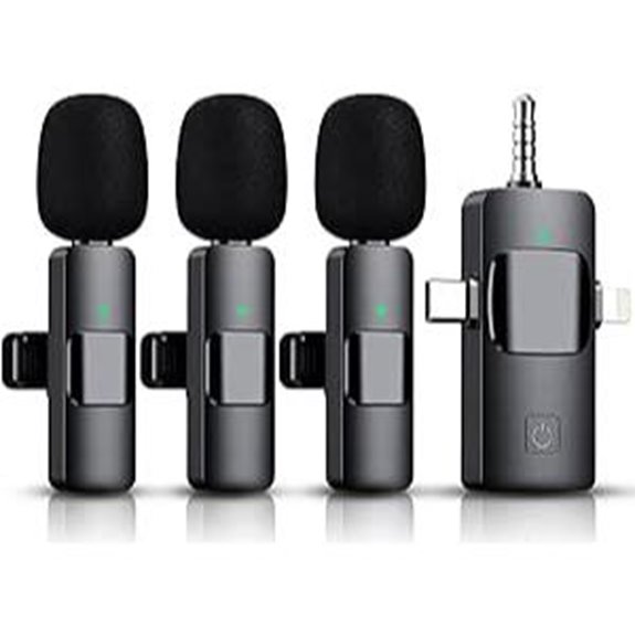 3-in-1 Wireless Lavalier Microphone Set