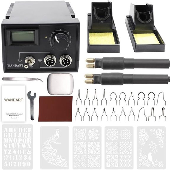 Wandart 60W Wood Burning Kit with Tips & Stencils
